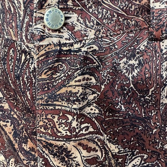 Dana Buchman vintage paisley leaf cotton twill 5 pocket pants brown Size 6P - Picture 4 of 8